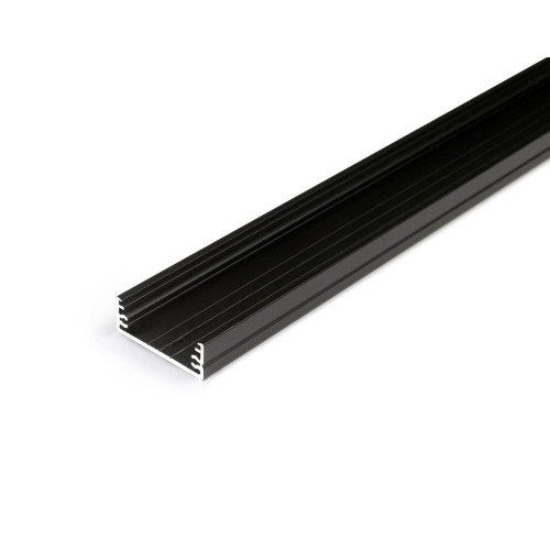 Kit Completo Barra Alluminio 2Mt "classic big NERO" per Strip LED