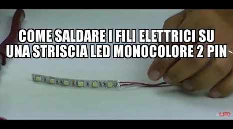 Come saldare i fili elettrici su una striscia LED monocolore 2 PIN